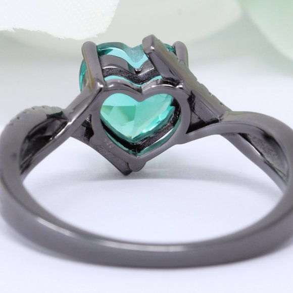 1.80 Carat Heart Promise Ring Paraiba Tourmaline B - Picture 3 of 3